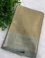 Gold n Grey Pure Tissue Brocade Saree 11