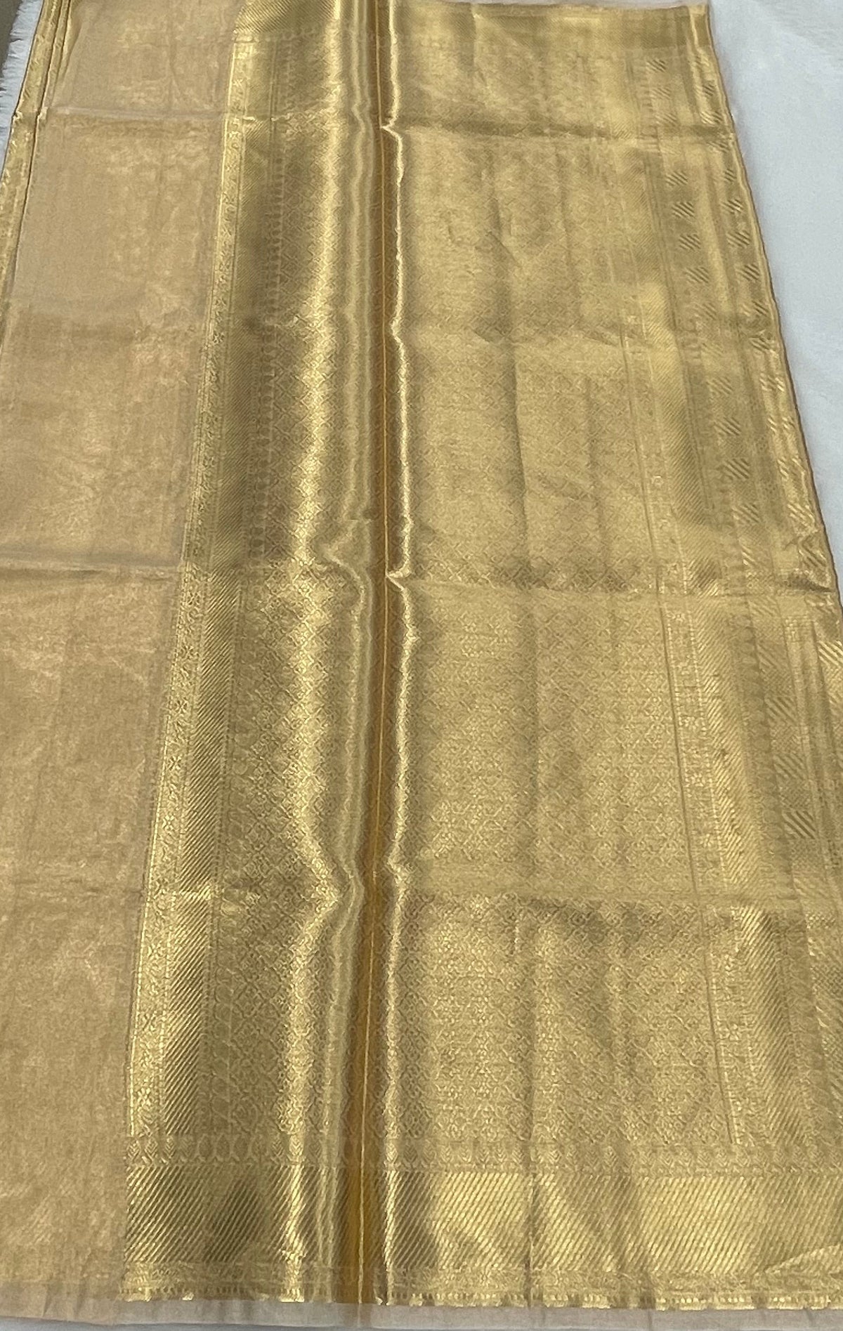 Gold Pure Tissue Brocade Saree 11