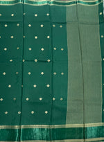 Bottle Green Small Butta Semi Crepe Saree 34