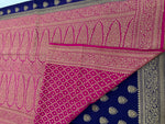 Purple Pure Banarasi Big Butta Crepe Saree 03