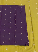Mustard Yellow n Purple Semi Silk Saree 42