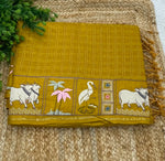 Mustard Yellow Soft Tussur Embroidery Saree 21
