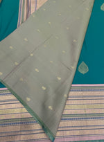 Peacock Blue n Baby Pink Semi Silk Saree 42