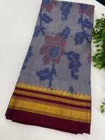 Grey n Red Cotton Silk Ilkal Saree 10