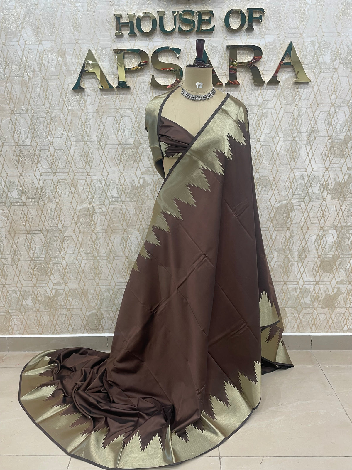 Brown Soft Silk Stripes Saree 48