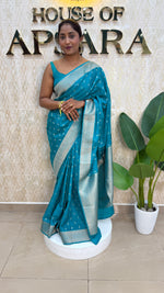 Rama Blue Soft Tussur Cotton Saree 107