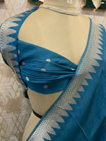 Blue Chiniya Crepe Saree 29