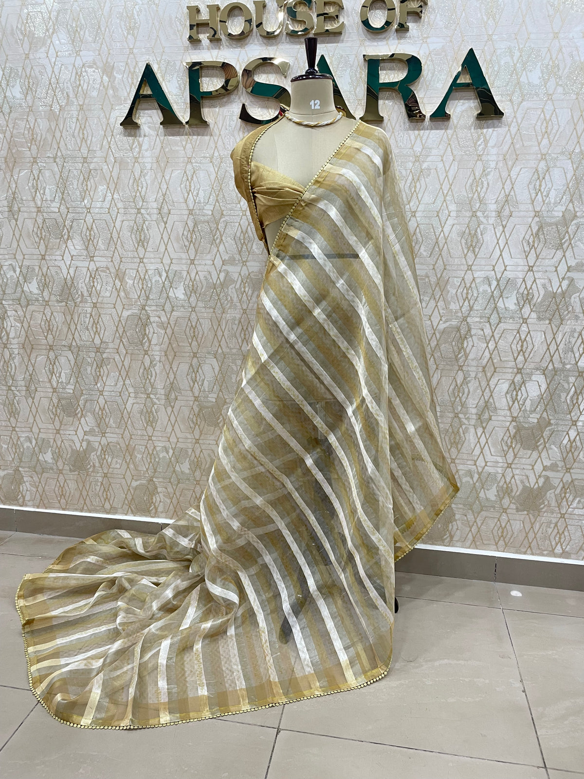 Yellow Tissue Stripes Saree 29