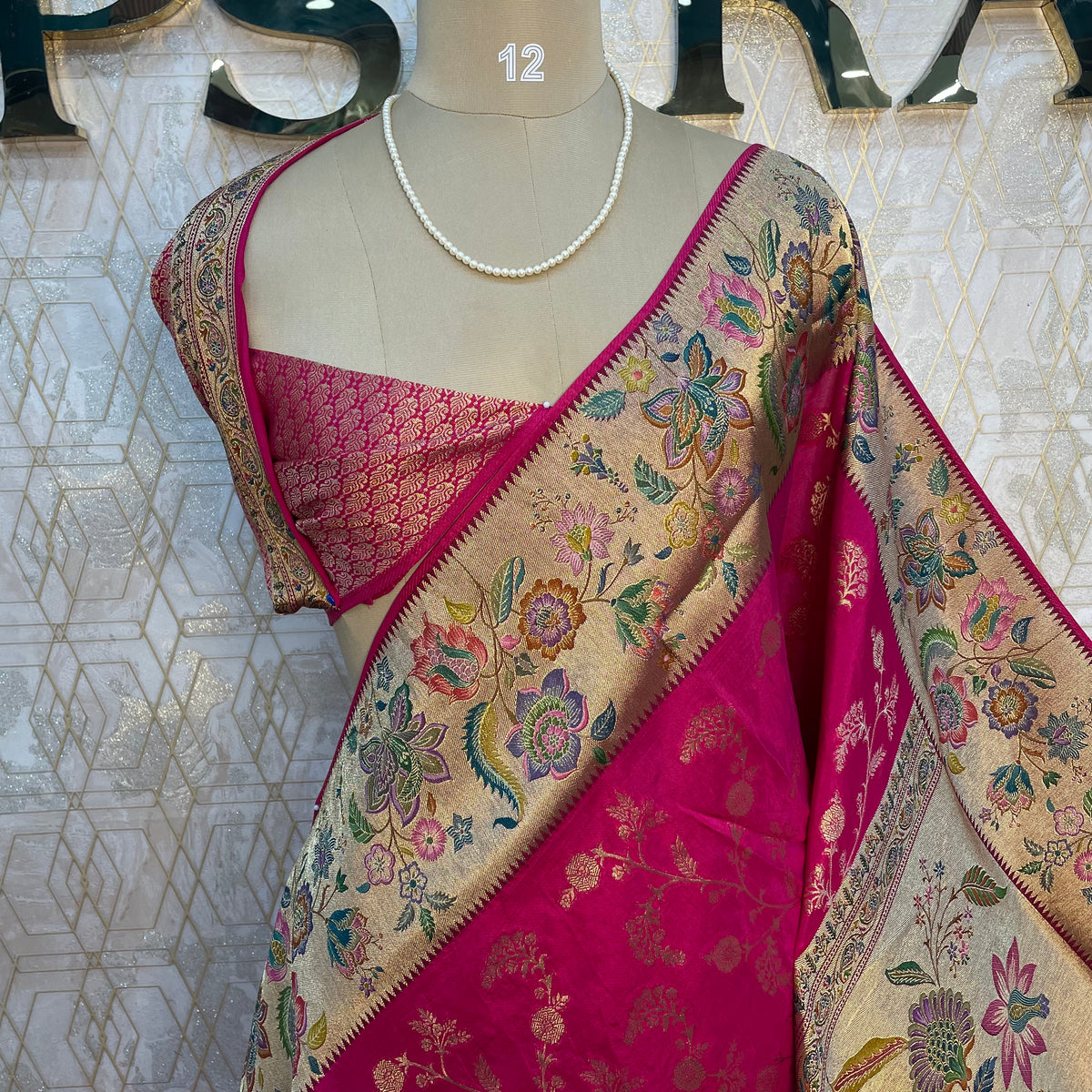 Pink Banarasi Chiniya Silk Saree 320