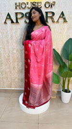 Pink n Red Matka Silk with Satin Border Saree 14