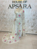 Cream Soft Organza CutWork With Embroidery Saree 40