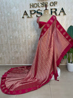 Pink Banarasi tissue Saree 322