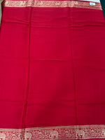 Red Satin Mashru Silk Saree 07