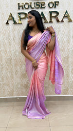 Peach n Lilac Soft Tissue Contemporary Design Saree 30