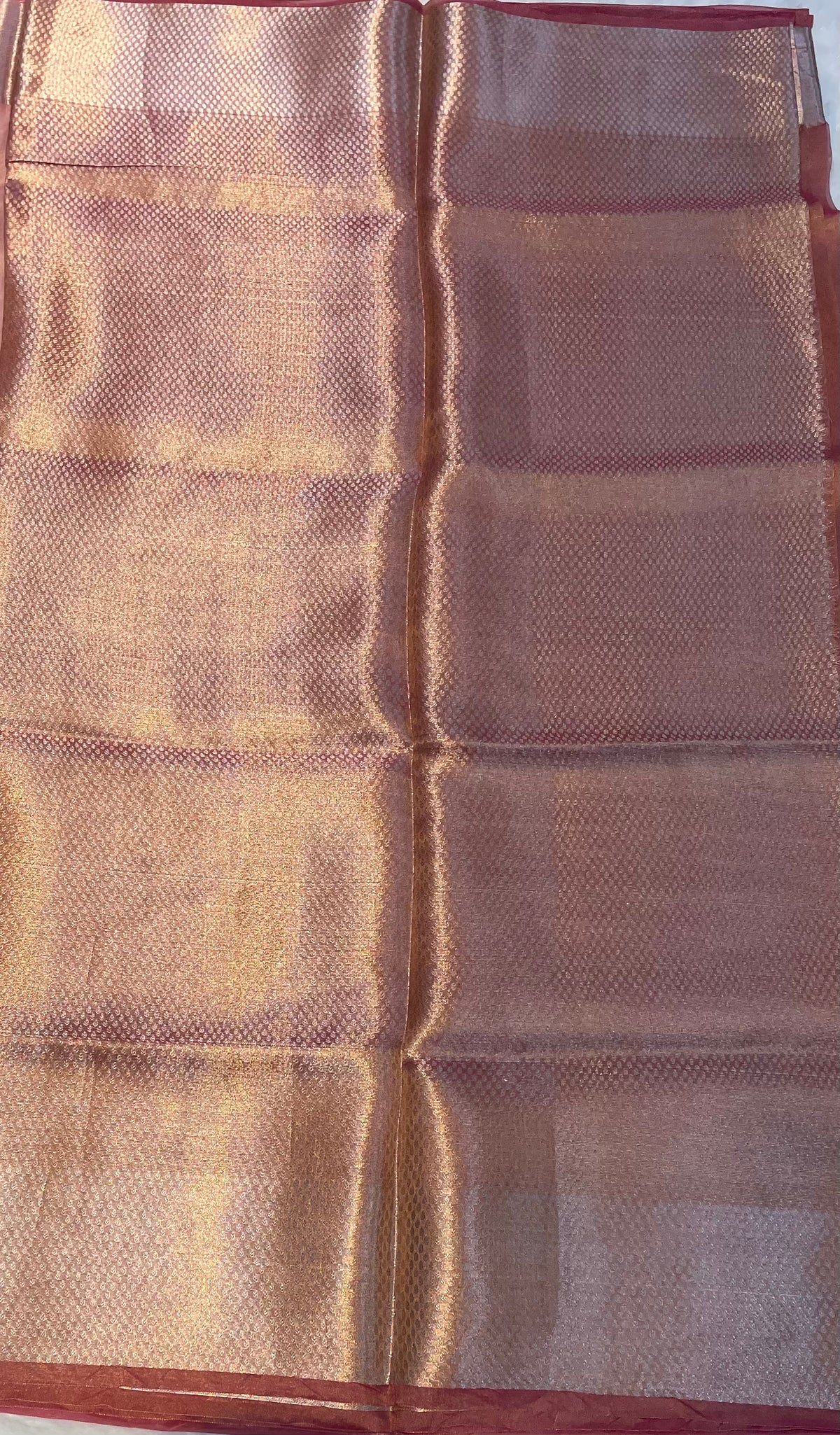 Orange Pure Tissue Organza Saree 11