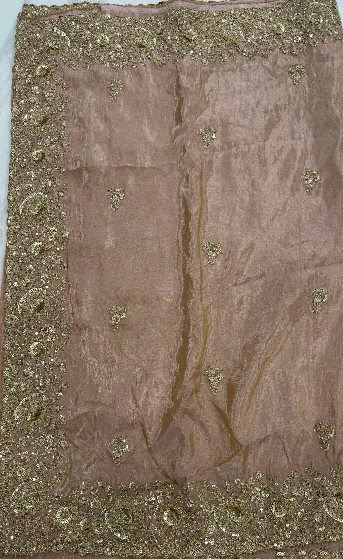 Baby Pink Shimmer Designer Saree