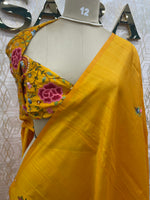 Mustard Yellow Knot Work Matka Tussar Saree 28