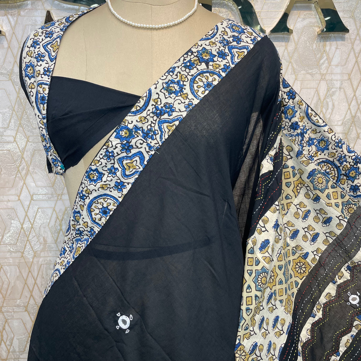 Black Patchwork saree 317