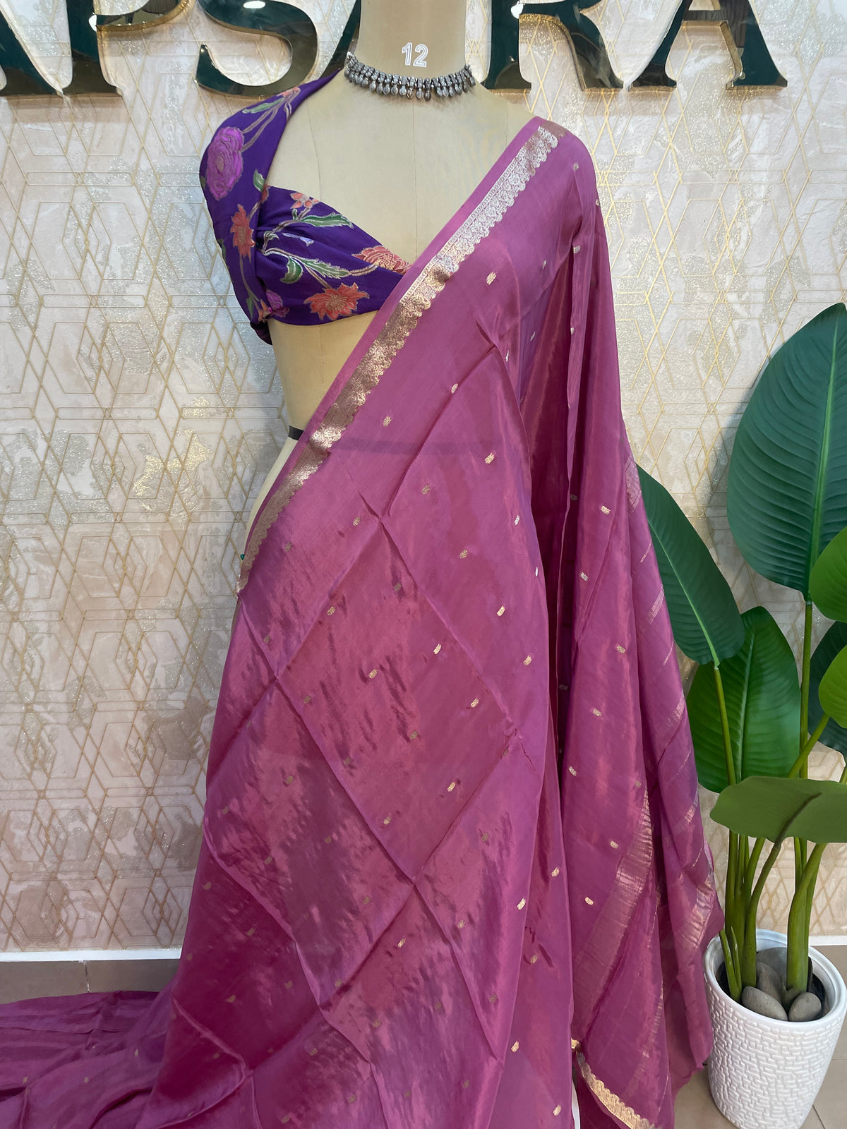 Pink Semi Silk Saree 105
