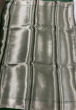 Silver n Green Pure Tissue Brocade Saree 11