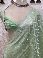 Pista Green Georgette Saree 26
