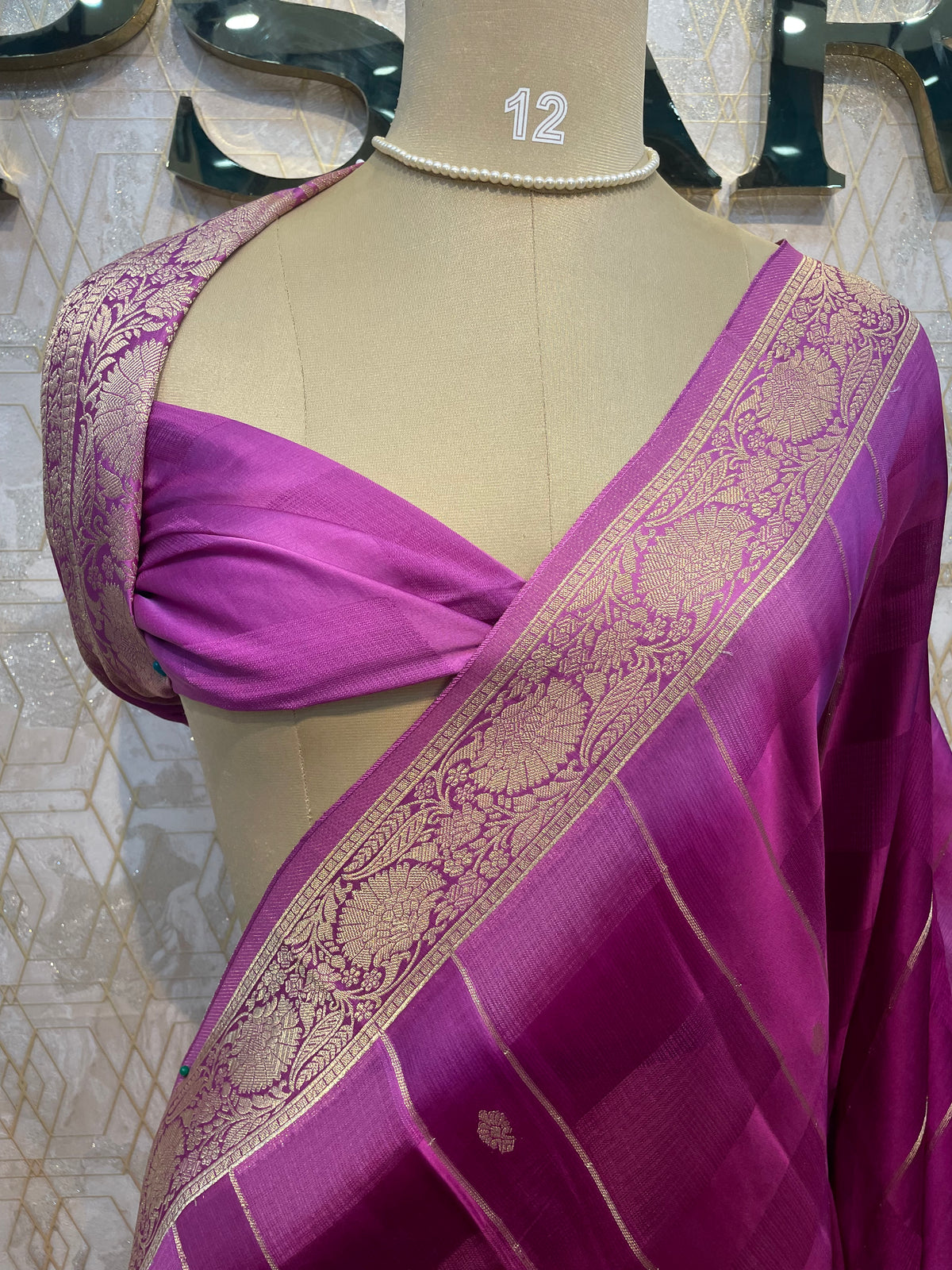 Wine Kota Crepe Fusion Saree 203