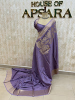 Lavender Banarasi Raw Silk Saree 32