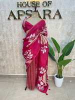 Rani Pink Tissue Crepe Half n Half Saree 93