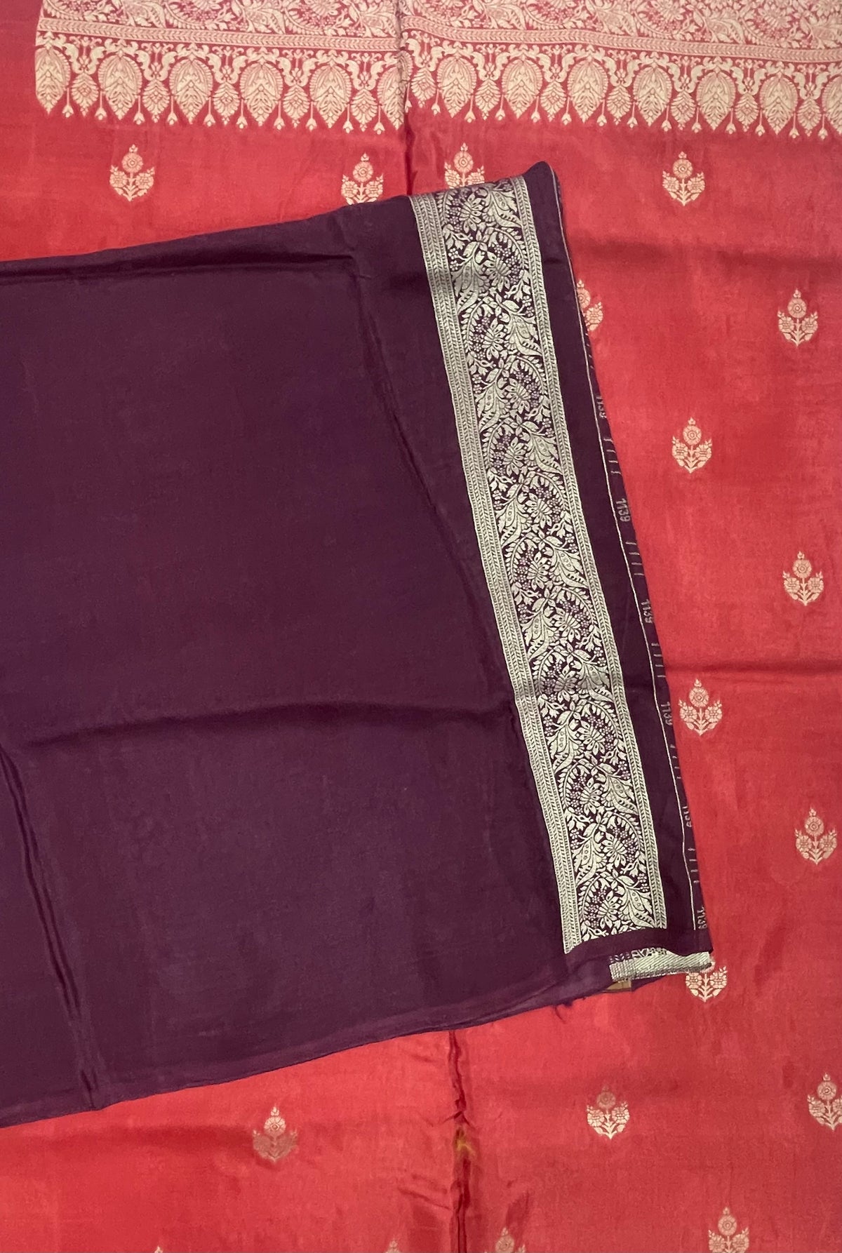 Orange n Brown Semi Silk Saree 25