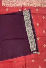 Orange n Brown Semi Silk Saree 25