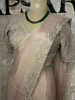 Beige Handwork Stitched Blouse Read To Ware Saree 55
