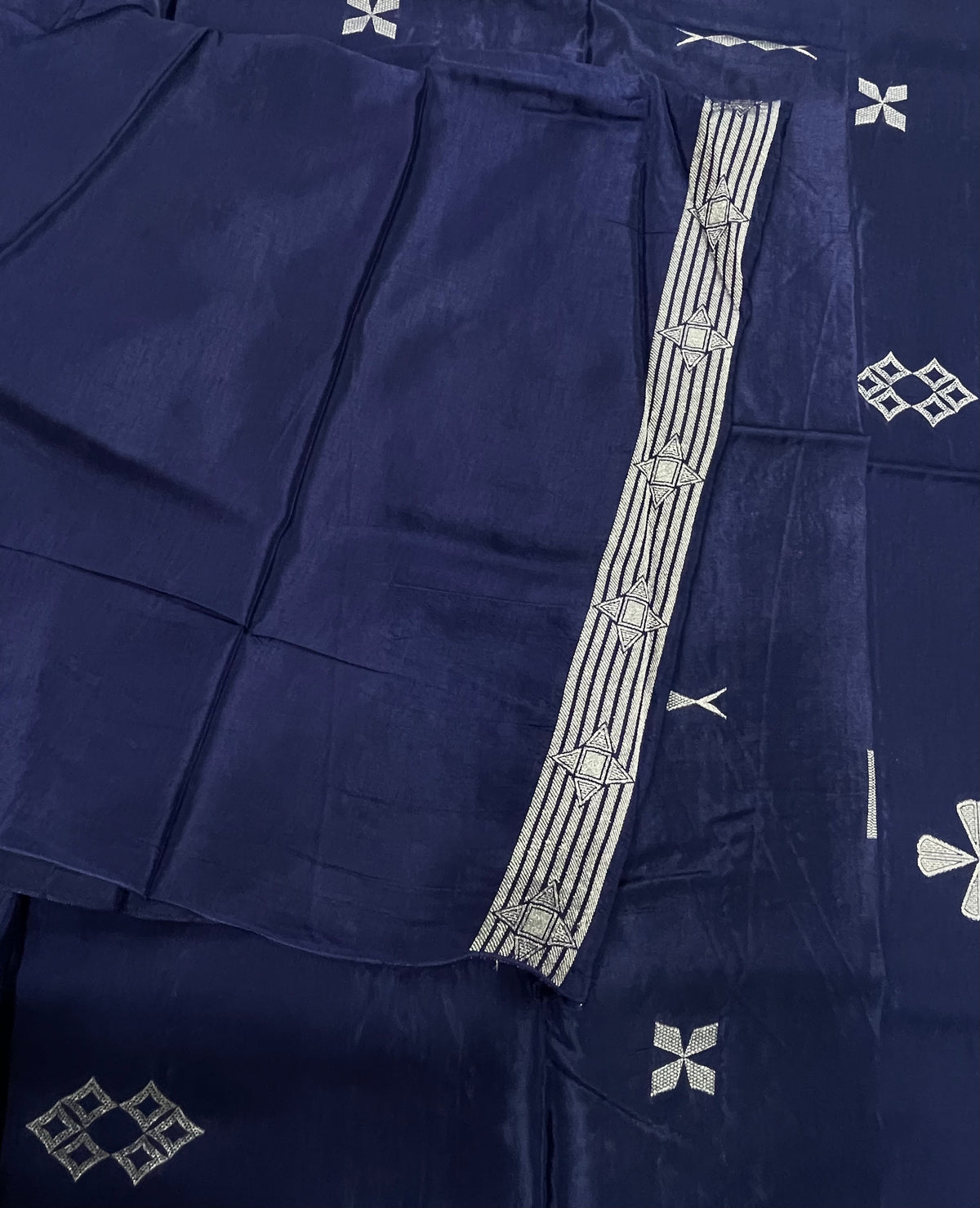 Navy Blue Chiniya Crepe Saree 29