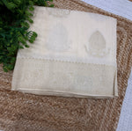 Cream Tussur Crepe Zari Work Saree 21