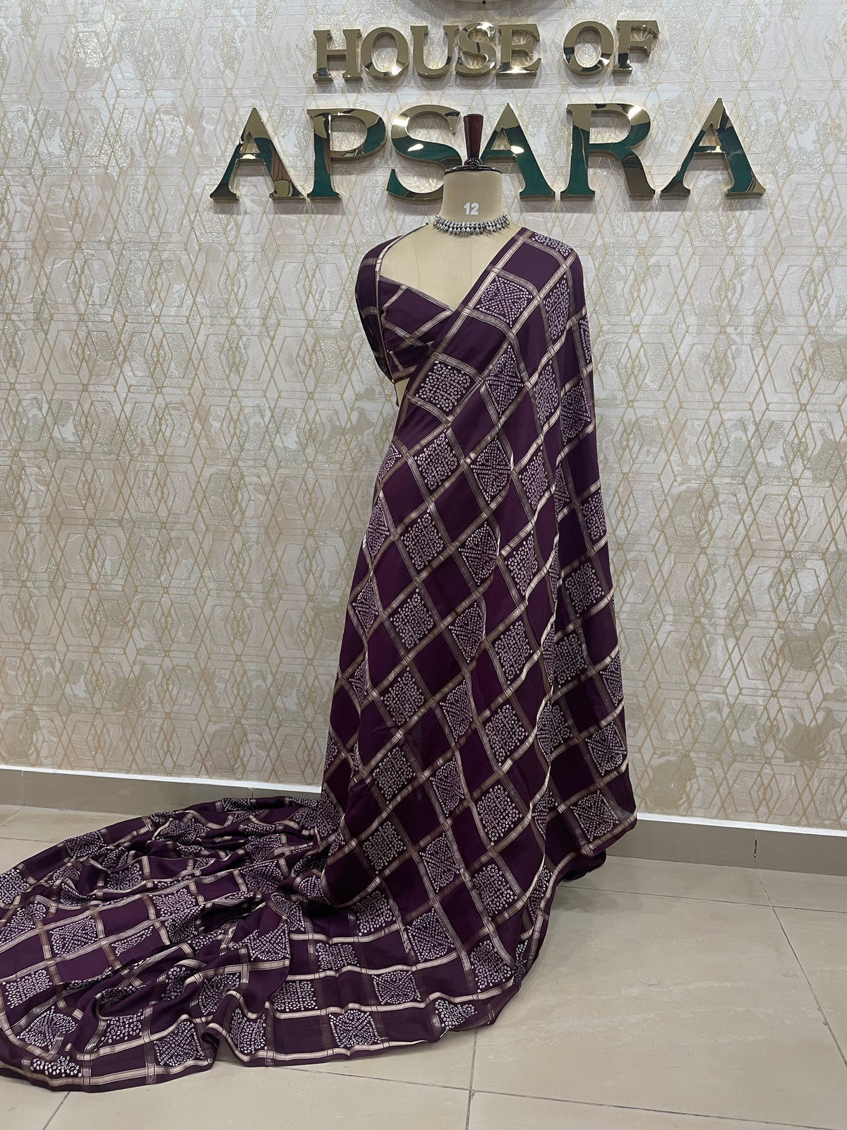 Wine Assam Silk Saree 23