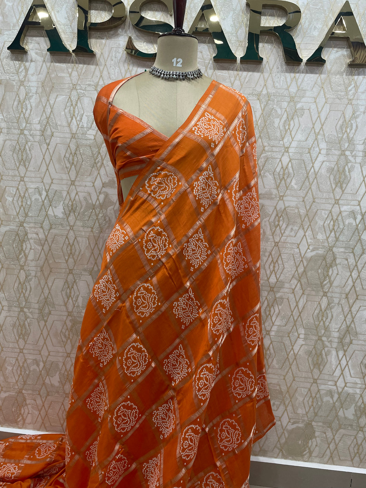 Orange Assam Silk Saree 23