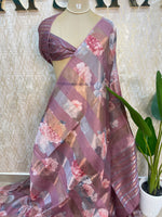 Maroon Tissue Digital Print Saree 94