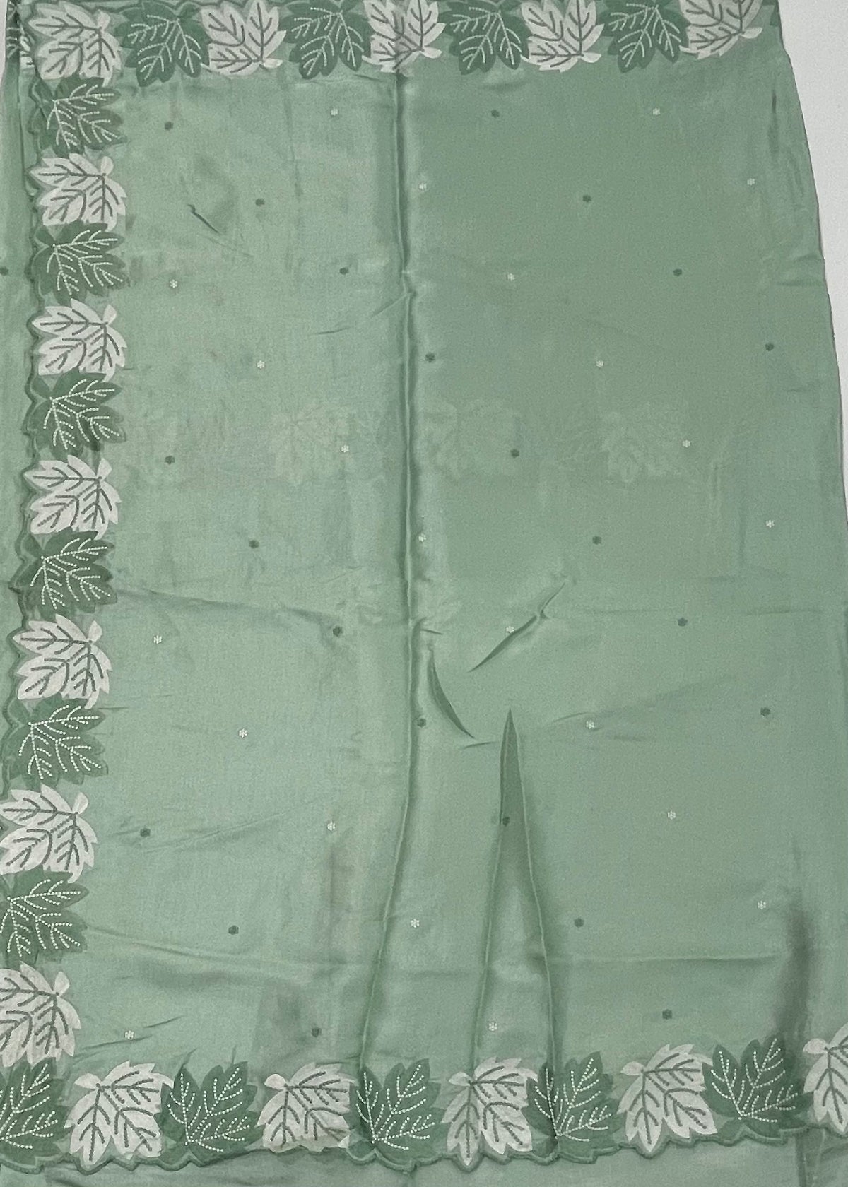 Sea Green Soft Tussur Embroidery Saree 21