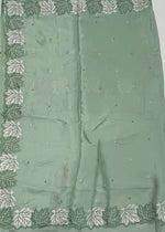Sea Green Soft Tussur Embroidery Saree 21