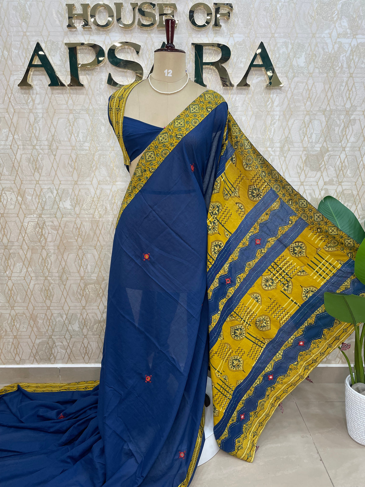 Blue Patchwork saree 317