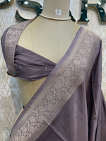 Grey Banarasi Chinnon Crepe Saree 201