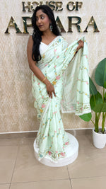 Pista Green Pure Cotton Saree 304