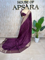 Purple Crepe Silk Paithani Saree 205