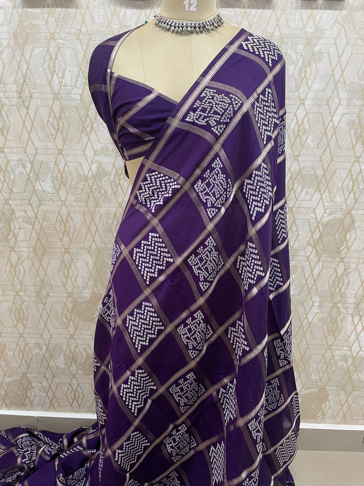 Purple Assam Silk Saree 23