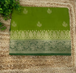 Green Brown n Orange Semi Silk Saree 25