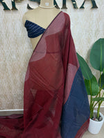 Maroon Linen Cotton Saree 303
