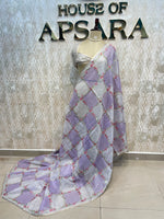 Purple Soft Tissue Embroidery Saree 64