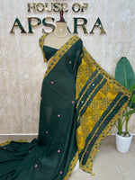 Green Patchwork saree 317