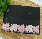 Black Soft Tussur Embroidery Saree 21