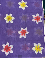 Purple Lenin Cotton Floral Print Saree 19