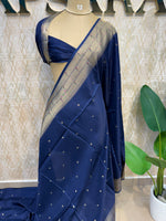 Navy Blue Crepe Silk Paithani Saree 205